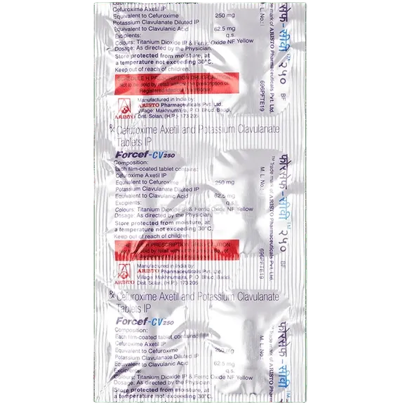 forcef cv 250mg tablet 10's